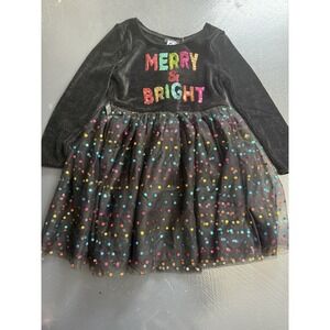 Girls 5 Velour Sequin Merry & Bright Dress Polka Dot NWT